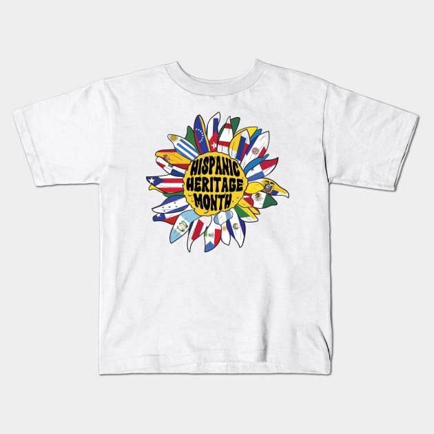 National Hispanic Heritage Month Kids T-Shirt by Myartstor 